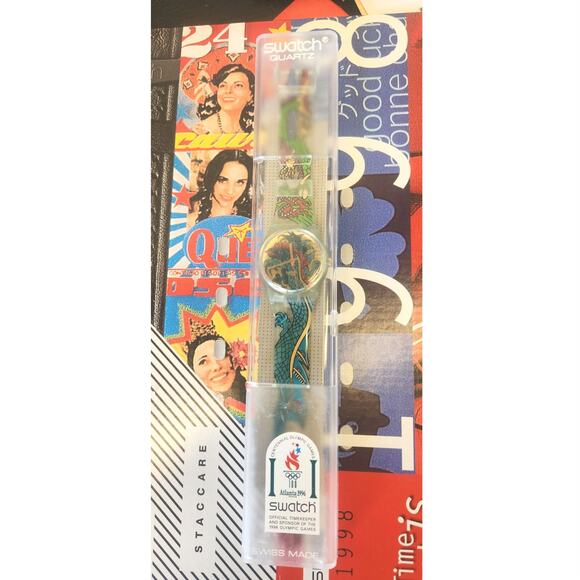 Swatch watch GREEN DRAGON GG135 1995 Standard Gents New Old Stock - Picture 2 of 9